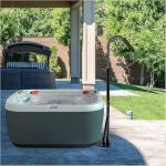 KUAFU 57" H Hot Tub Handrail Spa Safety Rail Hot Tub Hand Rail W/Foam Cover Spa Railing Hot Tub Rail 600LBS Capacity for Indoor/Outdoor Bath Slide Under Mounting Base