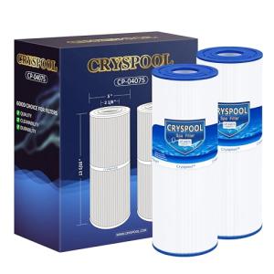 Cryspool® 04075 Filter Compatible with C-4950, PRB50-IN, FC-2390, Guardian 413-212-02, J200 Series Filter, 03FIL1600, 373045, Cal Spa Hot Tub Filter, 50 Sq. Ft Spa Filter Cartridge, 2 Pack