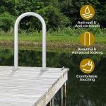 HomiShare Aluminum Dock Handrail, 24" x 13" Dock Boarding Handrail, Dock & Boat Aluminum Safety Grab Bar, 36in Swimming Pool Handrail & Hot Tub Handrail, Silver