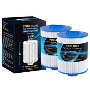 POOLPURE PAS50SV-F2M Spa Filter Replaces Unicel 6CH-502, Filbur FC-0311, Excel Filters XLS-604, Baleen AK-90161, Magnum AR50, Master Deluxe M60506 Hot Tub Filter, 2 Pack
