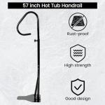 KUAFU 57" H Hot Tub Handrail Spa Safety Rail Hot Tub Hand Rail W/Foam Cover Spa Railing Hot Tub Rail 600LBS Capacity for Indoor/Outdoor Bath Slide Under Mounting Base