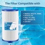 Beckacher FC-2402 Hot Tub Spa Filter, Compatible with Watkins 303279, PFF42TC-P4, 78460, FC-2402, Lifesmart, Freeflow, AquaTerra, Hydromaster, Grandmaster, Simplicity, Bermuda Hot Tub Filters, 2 Pack
