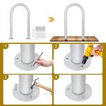 HomiShare Aluminum Dock Handrail, 24" x 13" Dock Boarding Handrail, Dock & Boat Aluminum Safety Grab Bar, 36in Swimming Pool Handrail & Hot Tub Handrail, Silver