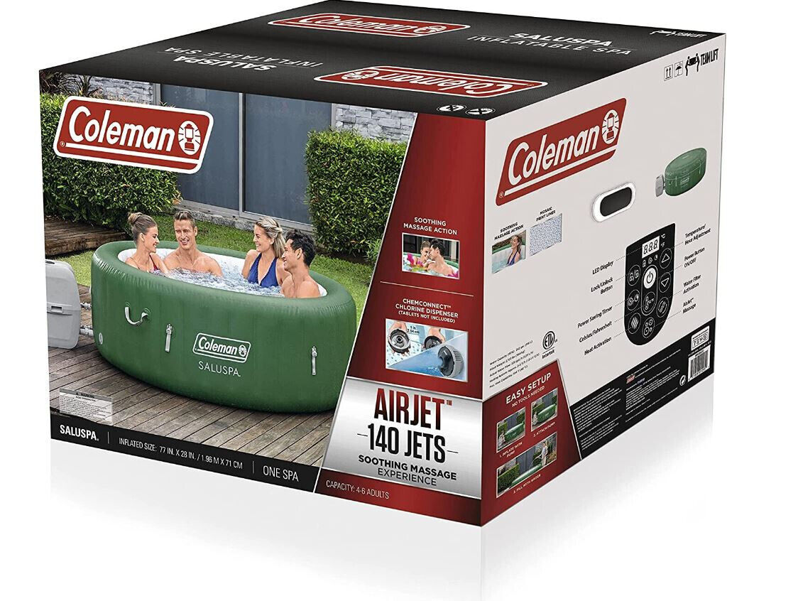 4-Person Inflatable Hot Tub with Heater