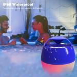 Portable Bluetooth Pool Speakers,Hot Tub Speaker with Colorful Lights,IP68 Waterproof Floating Speaker,360° Surround Stereo Sound,85ft Bluetooth Range,Hands-Free Wireless Speakers for Shower Spa Home