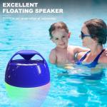 Portable Bluetooth Pool Speakers,Hot Tub Speaker with Colorful Lights,IP68 Waterproof Floating Speaker,360° Surround Stereo Sound,85ft Bluetooth Range,Hands-Free Wireless Speakers for Shower Spa Home