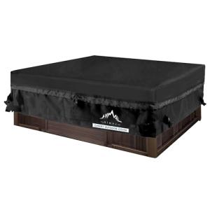 Himal Square Hot Tub Cover - Heavy Duty 600D Polyester Waterproof UV Protection SPA Cover for Hot Tub (85 x 85 inch, Black)