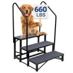 Airynee 3-Step RV Steps with Dual Handrails – Heavy-Duty RV Stairs for Camper, Hot Tub, Trailer & Porch with Non-Slip Mats