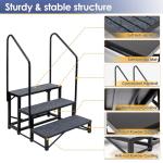 Airynee 3-Step RV Steps with Dual Handrails – Heavy-Duty RV Stairs for Camper, Hot Tub, Trailer & Porch with Non-Slip Mats