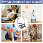 Airynee 3-Step RV Steps with Dual Handrails – Heavy-Duty RV Stairs for Camper, Hot Tub, Trailer & Porch with Non-Slip Mats