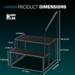 Hot Tub Steps with Handrail, Inflatable Hot Tub Accessories for Adults, Bathtub Accessories for Relaxing Spa, Waterproof Non-Slip Outdoor Steps, Universal Spa Steps Hot Tub (2 Step-Single handrail)