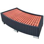 vidaXL Spa/Hot Tub Step, Powder-Coated Steel Frame, Eucalyptus Tropical Hardwood, Durable Black PE Rattan, UV Resistant & Weatherproof, Easy Assembly & Clean, 17.7" x 36.2" x 9.9"