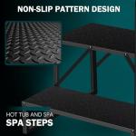 Hot Tub Steps with Handrail, Inflatable Hot Tub Accessories for Adults, Bathtub Accessories for Relaxing Spa, Waterproof Non-Slip Outdoor Steps, Universal Spa Steps Hot Tub (2 Step-Single handrail)