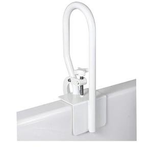 Carex White Bathtub Rail - Grab Bars for Bathroom, Bathtubs & Showers - Side Hand Grip Railing & Support - Shower Handle & Bath Tub Bar Clamps for Seniors & Elderly