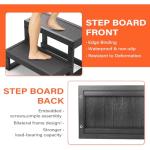 Hot Tub Steps,Universal Spa Steps,Two Steps Wide Hot Tub Steps,Non-Slip Waterproof Wood Looking Plastic Hot Tub Steps Outdoor Suitable for Any Size Hot Tub (Black)