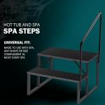 Hot Tub Steps with Handrail, Inflatable Hot Tub Accessories for Adults, Bathtub Accessories for Relaxing Spa, Waterproof Non-Slip Outdoor Steps, Universal Spa Steps Hot Tub (2 Step-Single handrail)