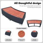 vidaXL Spa/Hot Tub Step, Powder-Coated Steel Frame, Eucalyptus Tropical Hardwood, Durable Black PE Rattan, UV Resistant & Weatherproof, Easy Assembly & Clean, 17.7" x 36.2" x 9.9"