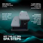 Puri Tech Universal Spa & Hot Tub Outdoor Steps No Slip Grip Support - Light Grey