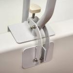 Carex White Bathtub Rail - Grab Bars for Bathroom, Bathtubs & Showers - Side Hand Grip Railing & Support - Shower Handle & Bath Tub Bar Clamps for Seniors & Elderly