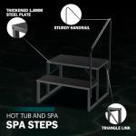 Hot Tub Steps with Handrail, Inflatable Hot Tub Accessories for Adults, Bathtub Accessories for Relaxing Spa, Waterproof Non-Slip Outdoor Steps, Universal Spa Steps Hot Tub (2 Step-Single handrail)