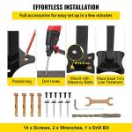 Happybuy 3Ft Step Railing, Iron Stair Handrail Floor Mounted Sturdy Black Arched Handrails for Outdoor Indoor Steps Fits 2 to 3 Steps