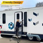 TOCRETOARE RV Steps with Handrail, Hot Tub 2 Steps with Handrail, Portable Stairs Steps for 5th Wheel RV, Mobile Home Stairs Outdoor RV Step Ladder for Camper and Porch with Non Slip Assist Handrail