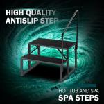 Hot Tub Steps with Handrail, Inflatable Hot Tub Accessories for Adults, Bathtub Accessories for Relaxing Spa, Waterproof Non-Slip Outdoor Steps, Universal Spa Steps Hot Tub (2 Step-Single handrail)