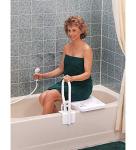 Carex White Bathtub Rail - Grab Bars for Bathroom, Bathtubs & Showers - Side Hand Grip Railing & Support - Shower Handle & Bath Tub Bar Clamps for Seniors & Elderly