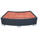 vidaXL Spa/Hot Tub Step, Powder-Coated Steel Frame, Eucalyptus Tropical Hardwood, Durable Black PE Rattan, UV Resistant & Weatherproof, Easy Assembly & Clean, 17.7" x 36.2" x 9.9"