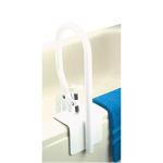 Carex White Bathtub Rail - Grab Bars for Bathroom, Bathtubs & Showers - Side Hand Grip Railing & Support - Shower Handle & Bath Tub Bar Clamps for Seniors & Elderly