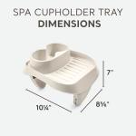 Intex PureSpa Attachable Cup Holder for Spa Wall, Pool and Hot Tub Accessory for Drinks that Holds 2 Standard Sized Beverages, Tan