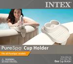 Intex PureSpa Attachable Cup Holder for Spa Wall, Pool and Hot Tub Accessory for Drinks that Holds 2 Standard Sized Beverages, Tan