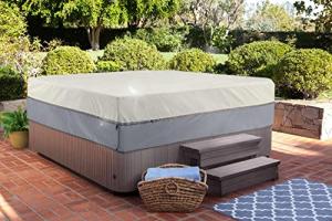 STEECA Waterproof Hot Tub Cover Outdoor Square SPA Hard Cover Protector 96 x 96 x 20H inch