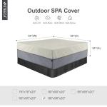STEECA Waterproof Hot Tub Cover Outdoor Square SPA Hard Cover Protector 96 x 96 x 20H inch