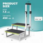 DEPSUNNY RV Steps with Handrail Adjustable for Both Sides, 2 Step Stool with Handle for Elderly with Wide Platform & Anti-Slip Mats, Portable Stairs for Hot Tub/Camper/SPA Pool/Pet Stairs