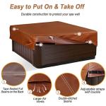 NettyPro Hot Tub Cover Protector 86 x 86 inch Waterproof Outdoor SPA Cover Cap for Square Hot Tub, Brown