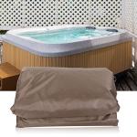 Outdoor Square Hot Tub Cover, Waterproof Sunproof SPA Cover Protector 90.9x90.9x11.8in (Coffee)