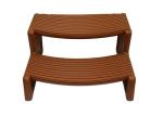 Confer Plastics Resin Multi Purpose Outdoor Non Slip Portable Spa and Hot Tub Handi-Step Deck Patio Steps Accessories, Redwood