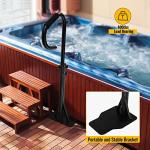KODOM Hot Tub Handrail 57’’H, Spa Side Handrail with Slide-Under Mounting Base, 600 LBS Load Spa Side Under Mount Rail with Sponge Rubber Grip for Indoor & Outdoor Bath