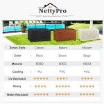 NettyPro Hot Tub Cover Protector 86 x 86 inch Waterproof Outdoor SPA Cover Cap for Square Hot Tub, Brown