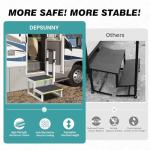 DEPSUNNY RV Steps with Handrail Adjustable for Both Sides, 2 Step Stool with Handle for Elderly with Wide Platform & Anti-Slip Mats, Portable Stairs for Hot Tub/Camper/SPA Pool/Pet Stairs