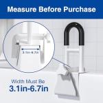 Bathtub Safety Rail: Shower Grab Bar Handle for Seniors, Elderly, and Disabled, Fits 3.1 to 6.7 Inch Tub Walls, Bathroom Safety Bars with Non-Slip Grip, Supports 300 lbs