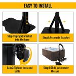 KODOM Hot Tub Handrail 57’’H, Spa Side Handrail with Slide-Under Mounting Base, 600 LBS Load Spa Side Under Mount Rail with Sponge Rubber Grip for Indoor & Outdoor Bath