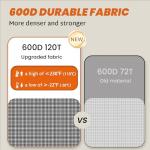 MINC Outdoor Hot Tub Cover 83 x 83 Inch for 82 x 82 or 81 x 81 Square SPA Waterproof and Weatherproof Protectors Heavy Duty 600D Protective Cover Cap