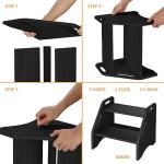 AMBIRD Wooden Step Stool, Two Step Stools 300 lbs Capacity with Safety Non-Slip Pads and Handles, Bamboo Step Stool for Bathroom, Kitchen Dual Height Step Stools for Adults (Black)