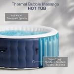 4-6 Person Inflatable Hot Tub Portable Spa with 120 Air Jets & Manual Control Panel, Energy-Efficient Thermal Cover, 71" x 24" Outdoor/Indoor Blow Up Hot Tubs, Blue