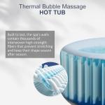 4-6 Person Inflatable Hot Tub Portable Spa with 120 Air Jets & Manual Control Panel, Energy-Efficient Thermal Cover, 71" x 24" Outdoor/Indoor Blow Up Hot Tubs, Blue