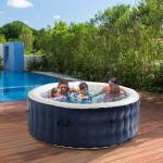 4-6 Person Inflatable Hot Tub Portable Spa with 120 Air Jets & Manual Control Panel, Energy-Efficient Thermal Cover, 71" x 24" Outdoor/Indoor Blow Up Hot Tubs, Blue