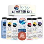 Chlorine Starter Kit - Hot Tub Chemicals Starter Kit, Spa Maintenance, Eliminate Cloudy Water, Hot Tub, Jacuzzis, Chlorine Granules, Test Strips, Alkalinity Up & Down, Clarifier, Metal Out, & Oxidizer