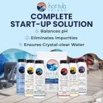 Chlorine Starter Kit - Hot Tub Chemicals Starter Kit, Spa Maintenance, Eliminate Cloudy Water, Hot Tub, Jacuzzis, Chlorine Granules, Test Strips, Alkalinity Up & Down, Clarifier, Metal Out, & Oxidizer
